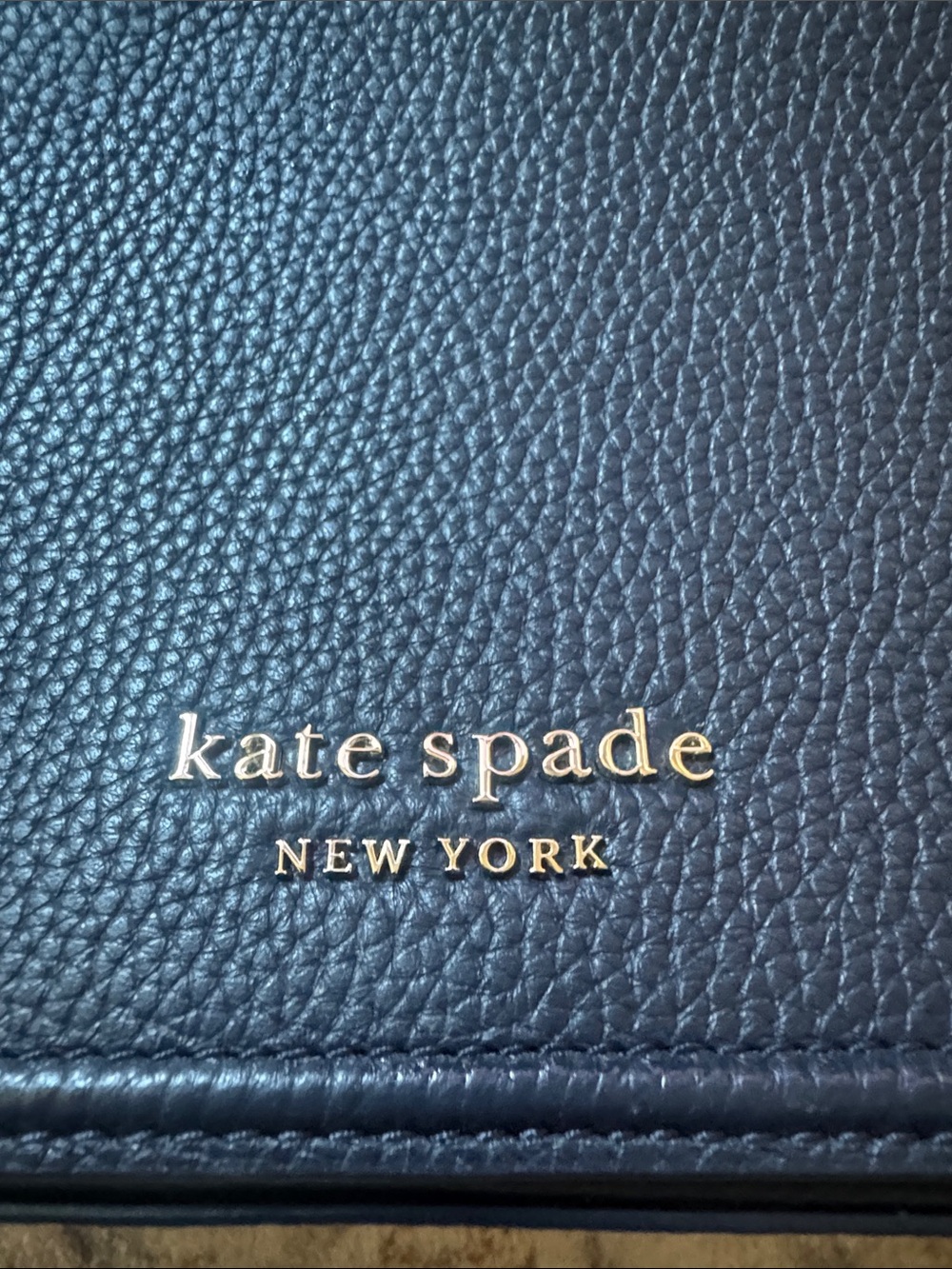 Kate Spade Navy blue Pebbled Leather Shoulder Bag with Detachable crossbodyStrap - Picture 2 of 5